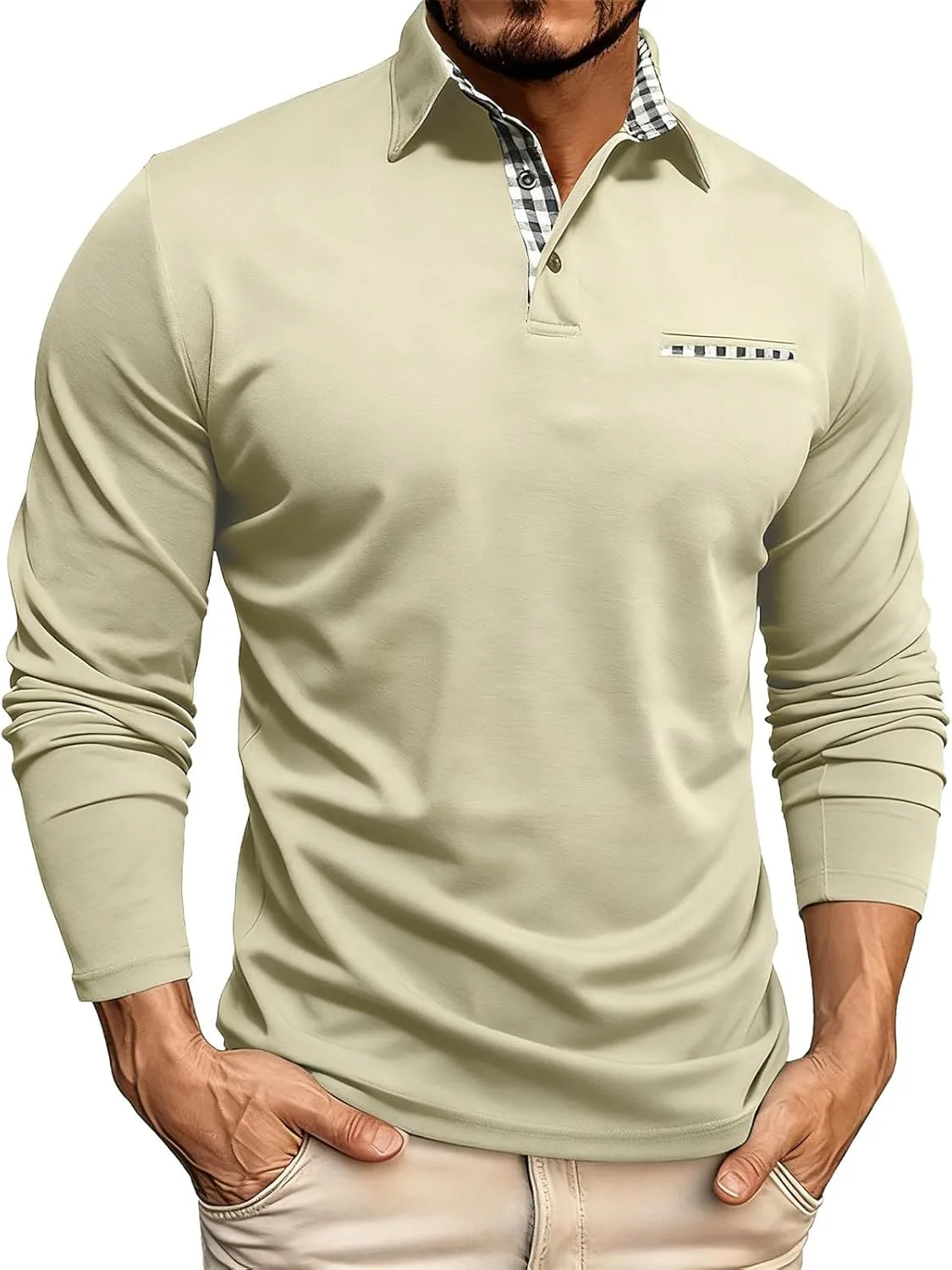 

Рубашка с длинным рукавом для мужчин, классическая, casual, в клетку Lmdudan