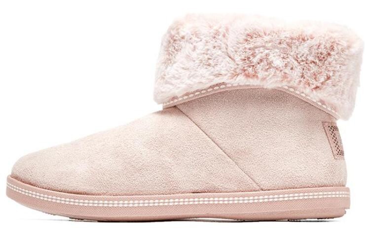 Женские ботинки Skechers низкие с мехом, розовый