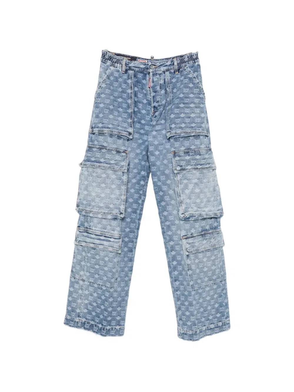 Джинсы с монограммой и множеством карманов DSQUARED2, синий