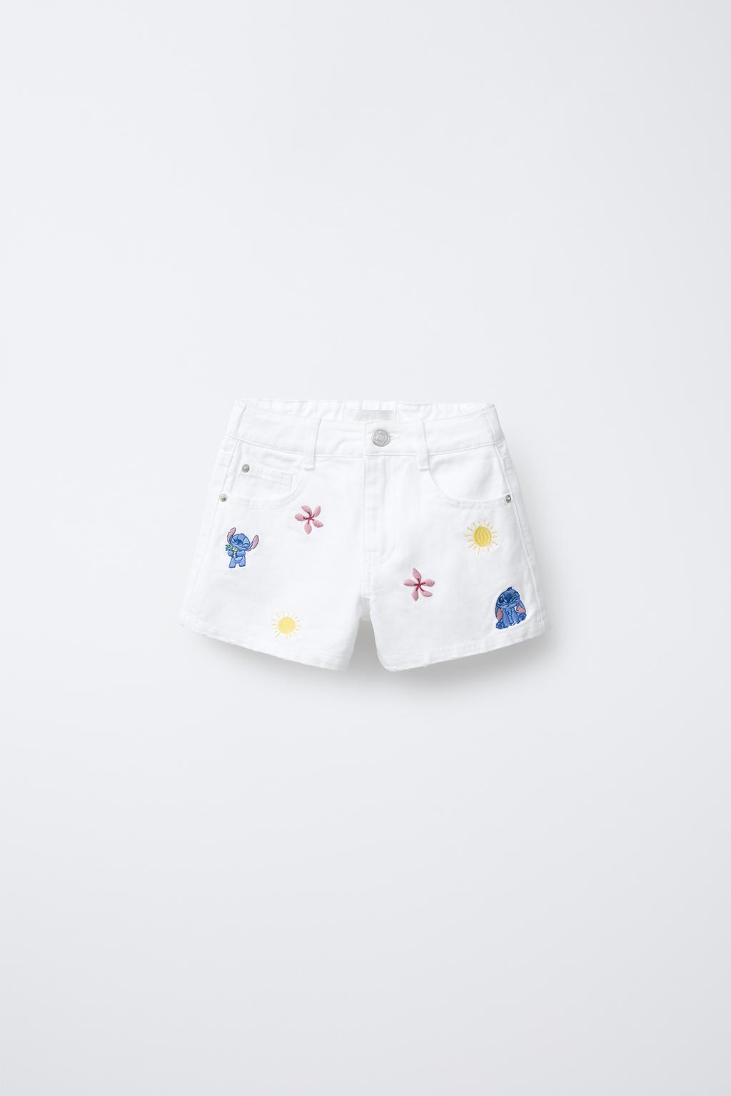

Джинсовые шорты - бермуды lilo & stitch disney ZARA, белый