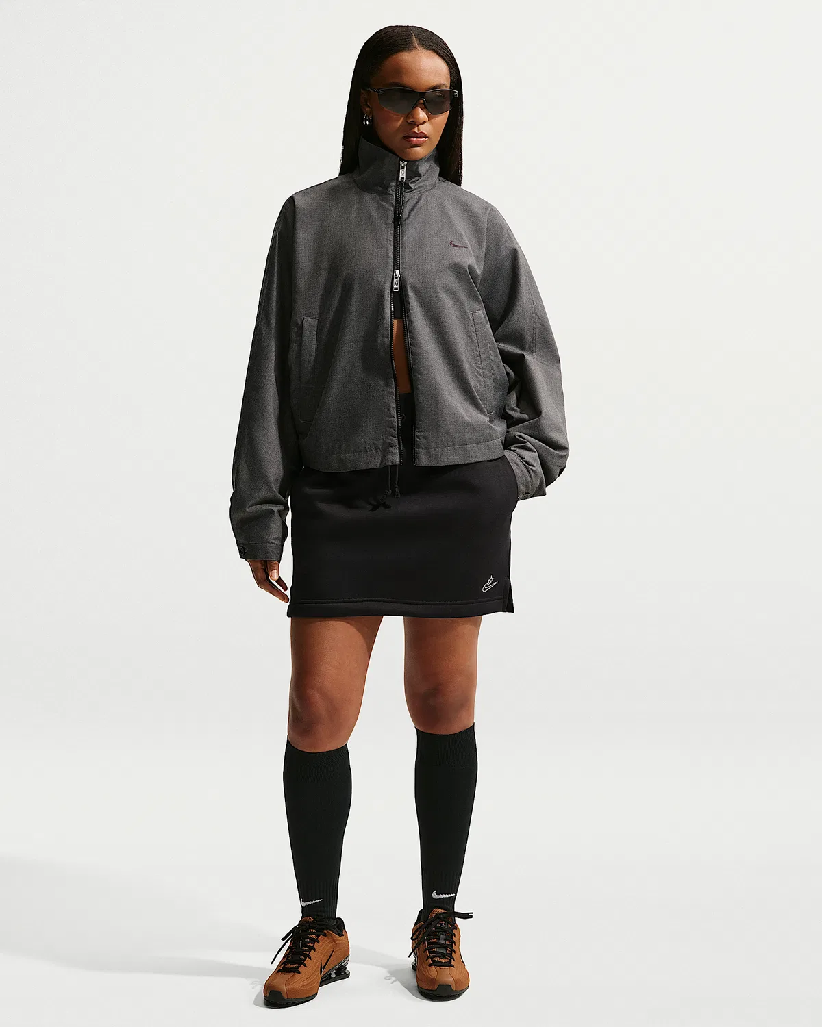 Женская мини-юбка Nike Sportswear Phoenix Fleece с высокой посадкой, Black