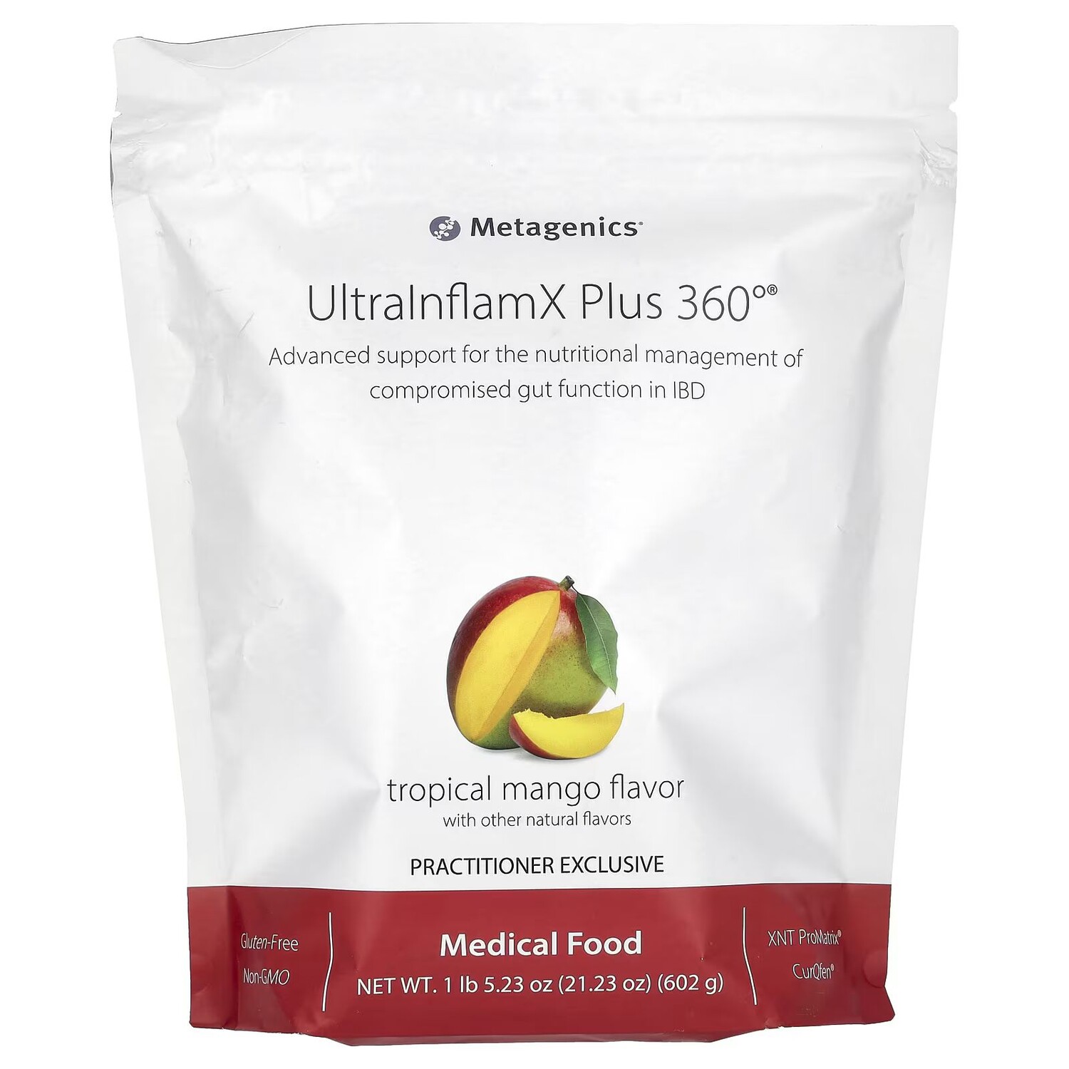 

UltraInflamX Plus 360°, тропическое манго, 1 фунт 5,23 унции (602 г) Metagenics