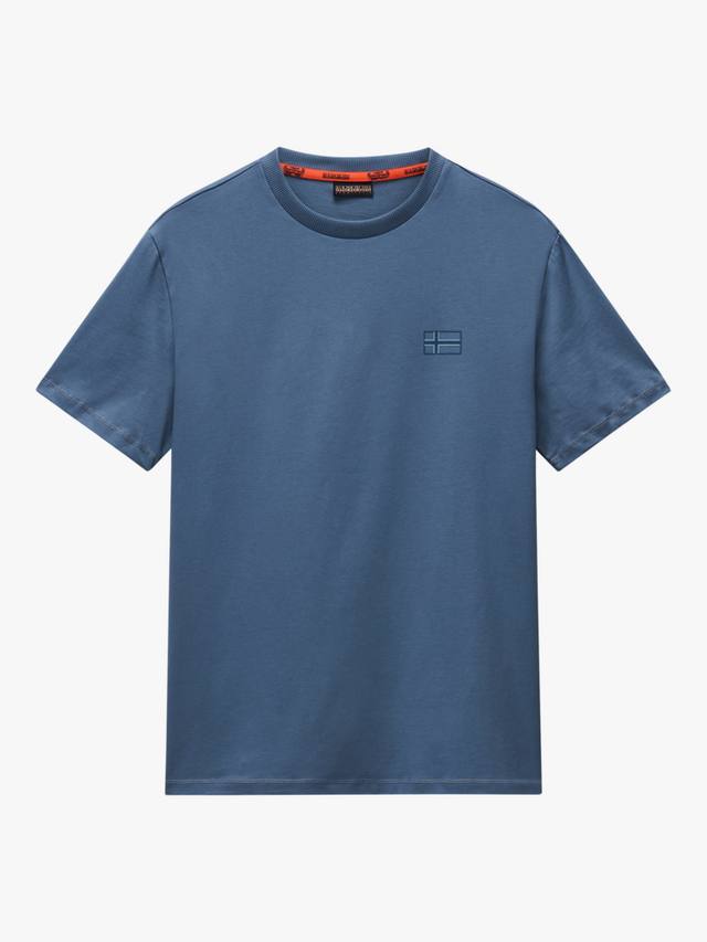 

Футболка с логотипом sorano cotton regular fit с коротким рукавом и логотипом Napapijri, цвет Stormy Weat