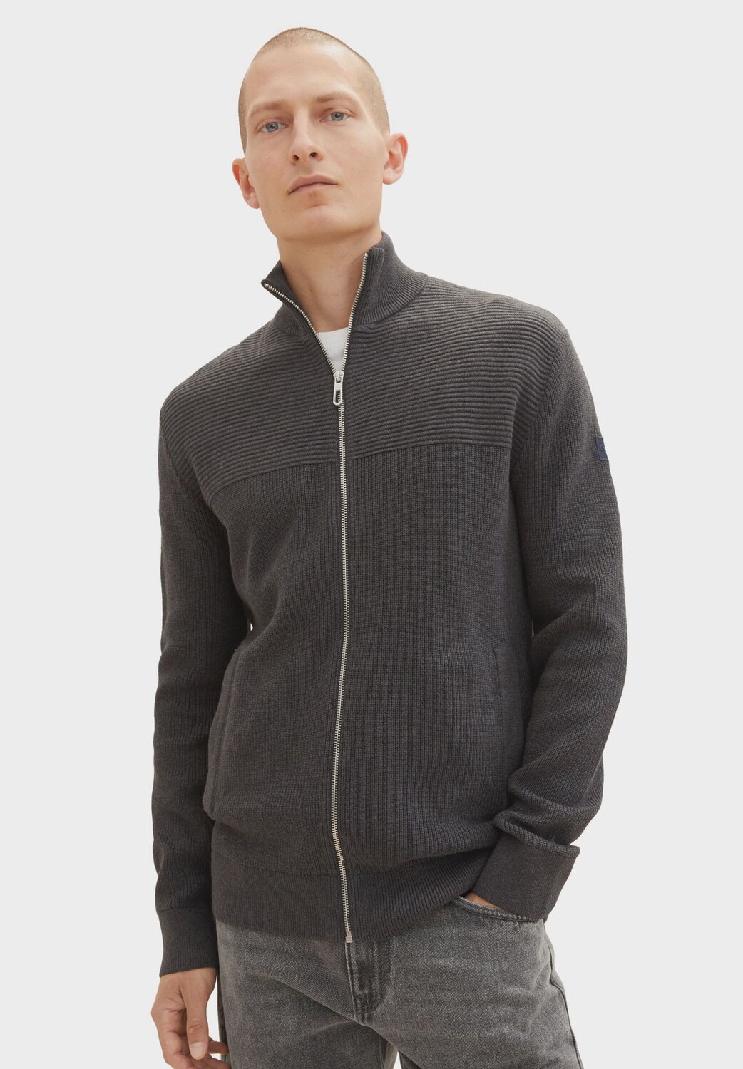 

Куртка, воротник стойка, мужская TOM TAILOR, цвет Black Grey