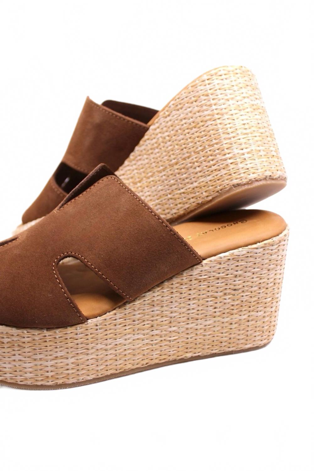 Женские сандалии Jamie из рафии в цвете корицы CHOCOLAT BLU, Cinnamon Suede — фото 4