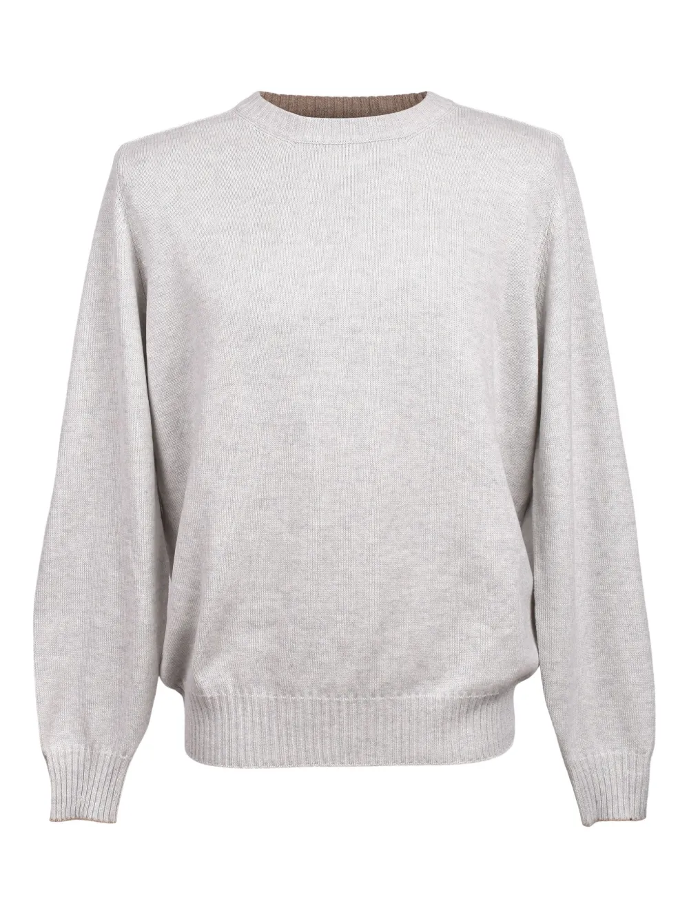 

Шерстяной свитер с нашивками на локтях Brunello Cucinelli, серый