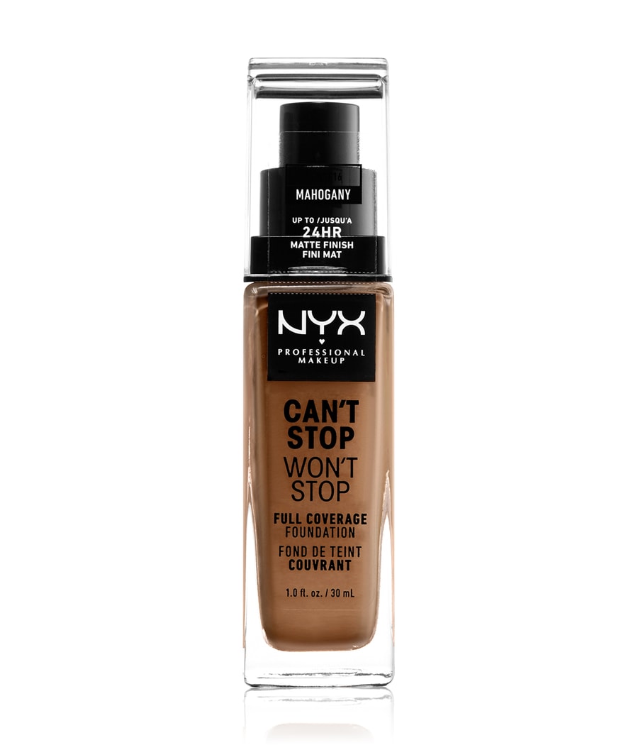 

Жидкая основа NYX Professional Makeup Can't Stop Won't Stop 24-Hour Foundation, Nr. 16 - Mahogany, 30 ml