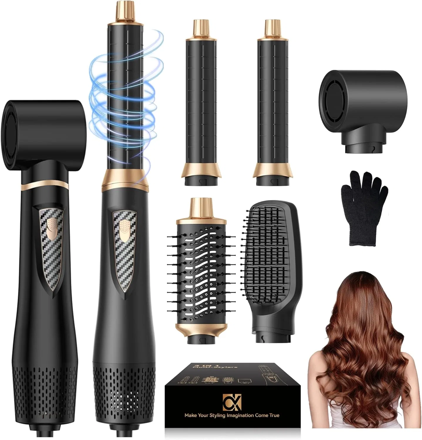 Набор для укладки волос UKLISS Airstyler 5 в 1 с ионным феном Ukliss, Schwarz