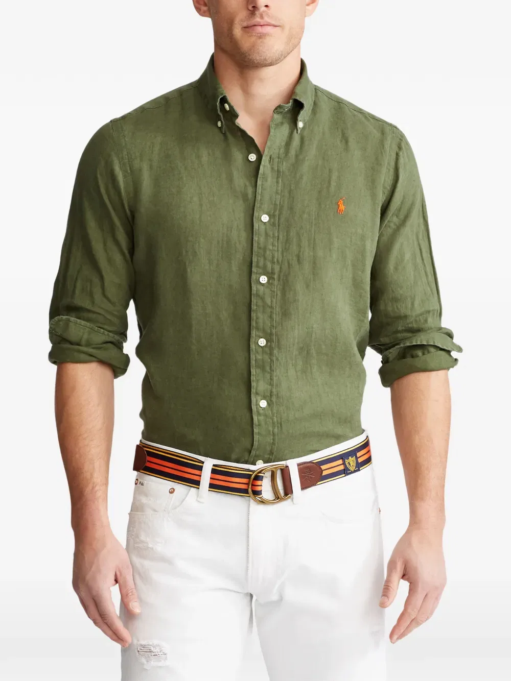 Рубашка с длинными рукавами и пуговицами Polo Ralph Lauren, зеленый — фото 3