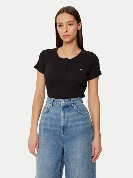 

Футболка узкого кроя Tommy Jeans, черный
