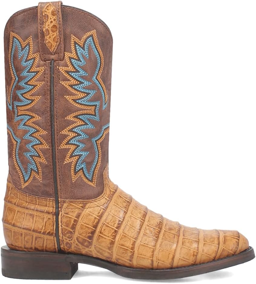 

Мужские повседневные ботинки Dingo Trail Boss с вышивкой аллигатора, круглый носок, на выдвижной подошве, средняя голень - черные