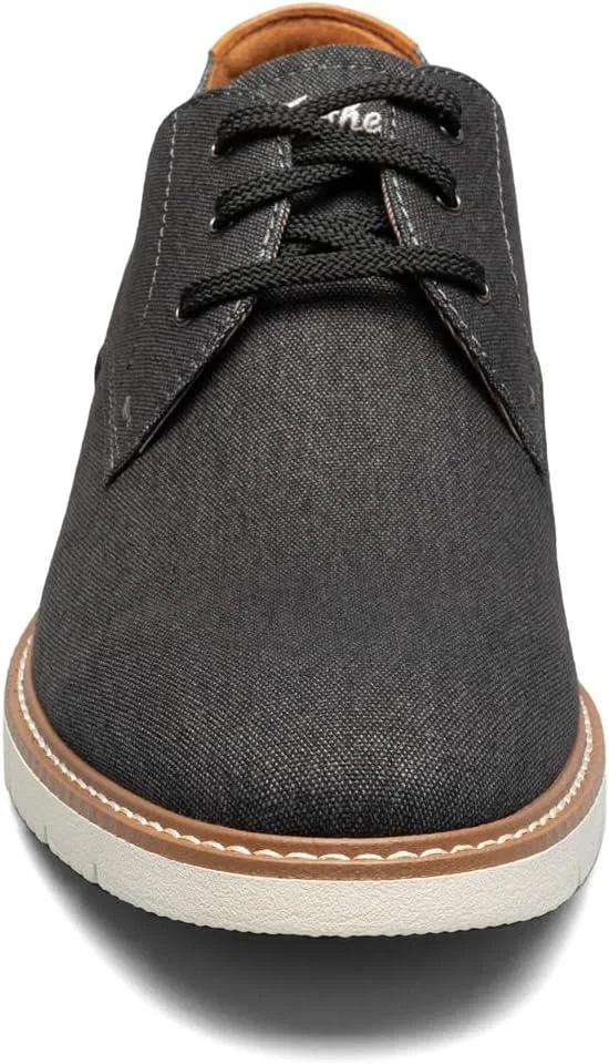 Мужские оксфорды Florsheim Vibe Canvas с гладким носком, 3-Black Canvas Cognac Smooth W White Sole — фото 3