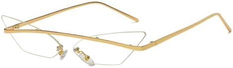 

Солнцезащитные очки «кошачий глаз» без оправы для женщин, в стиле ретро, ​​панк, для мужчин, прозрачные, красочные, без оправы, уникальные, C6, один размер MTZJH, One Color