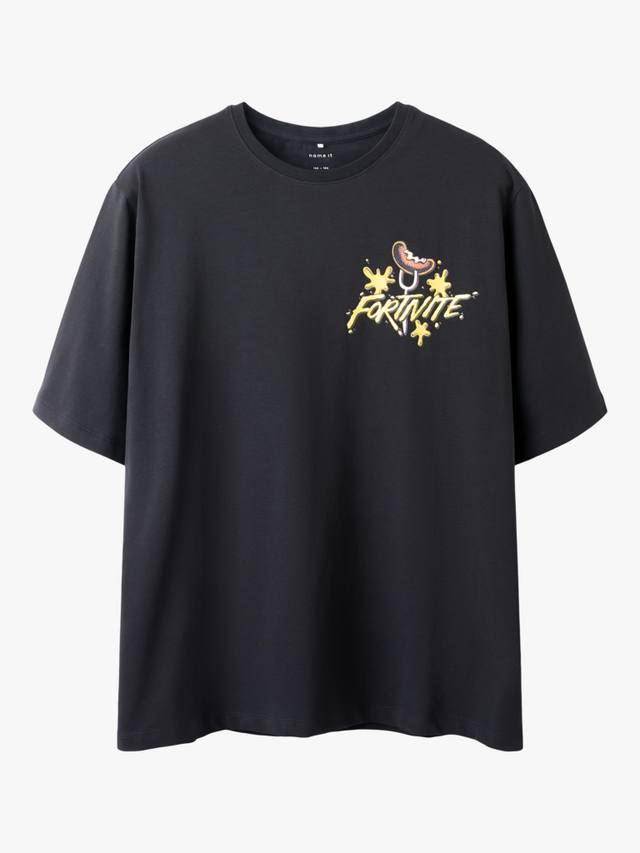 

Детская хлопковая футболка Fortnite с коротким рукавом NAME IT, Black