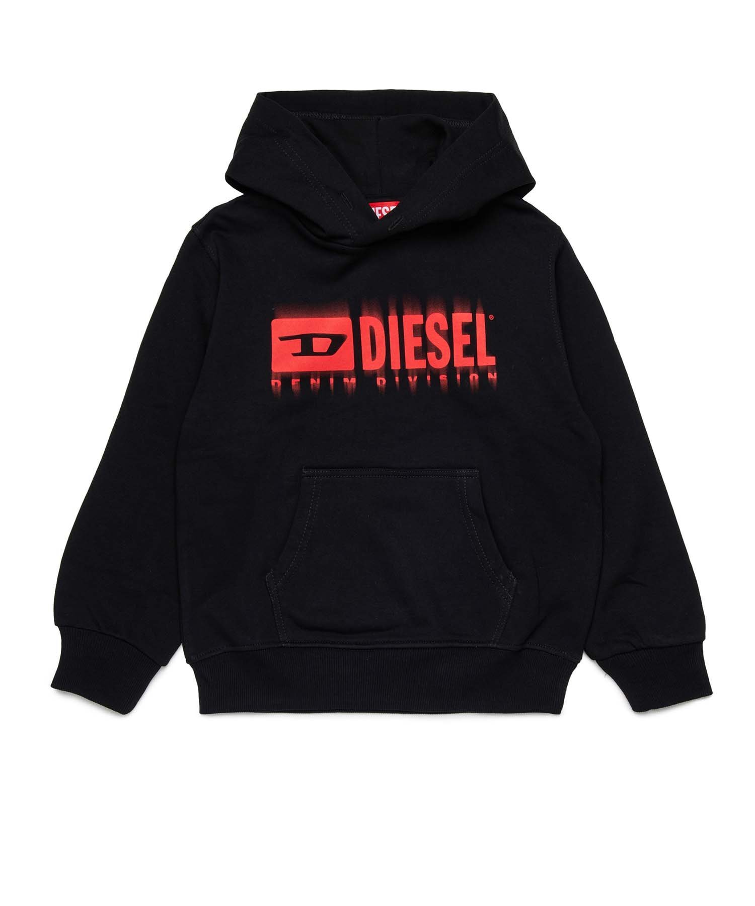 Детская и подростковая толстовка с логотипом бренда DIESEL, Black x Red