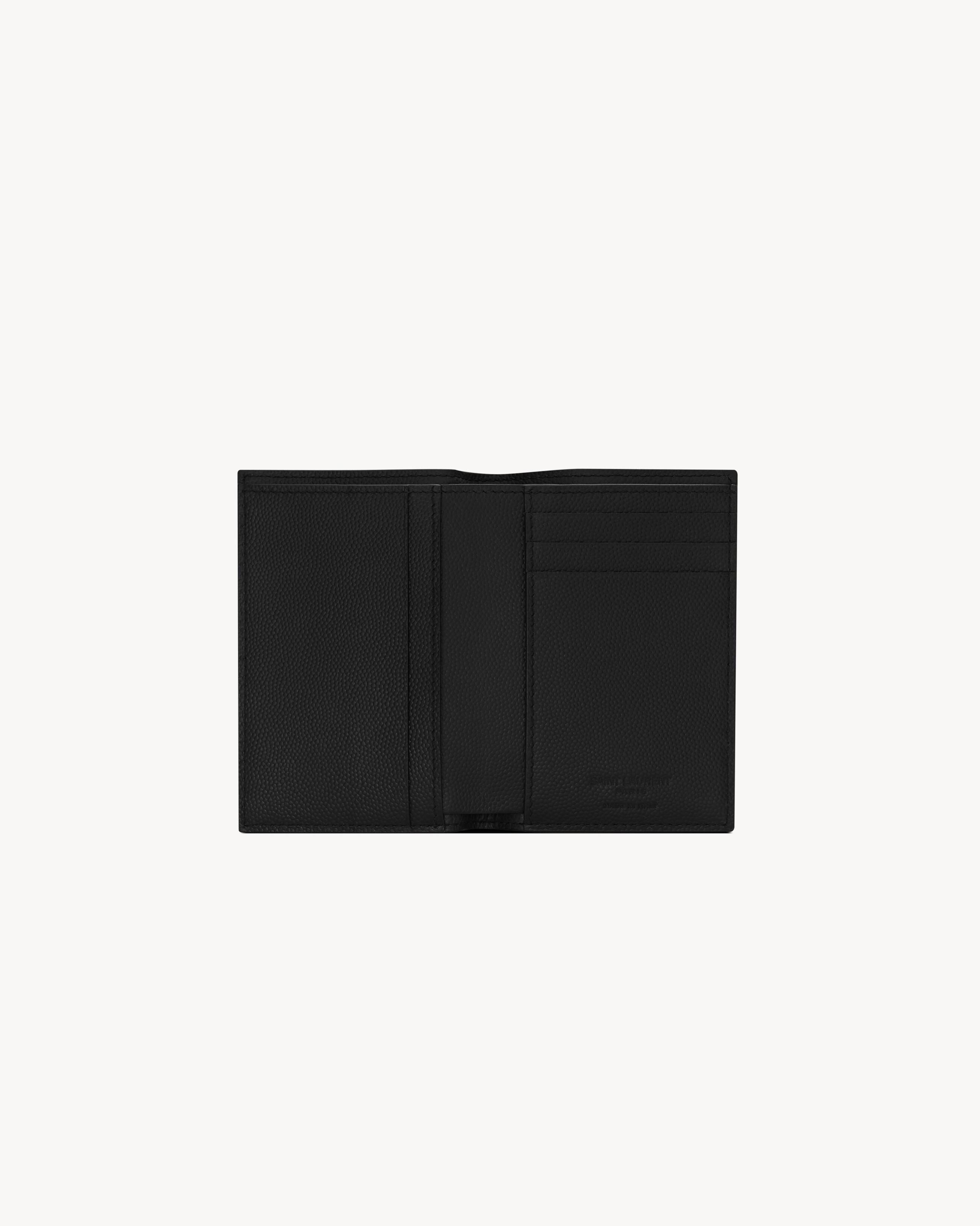 Кошелек для кредитных карт SAINT LAURENT PARIS из кожи grain de poudre, черный — фото 4