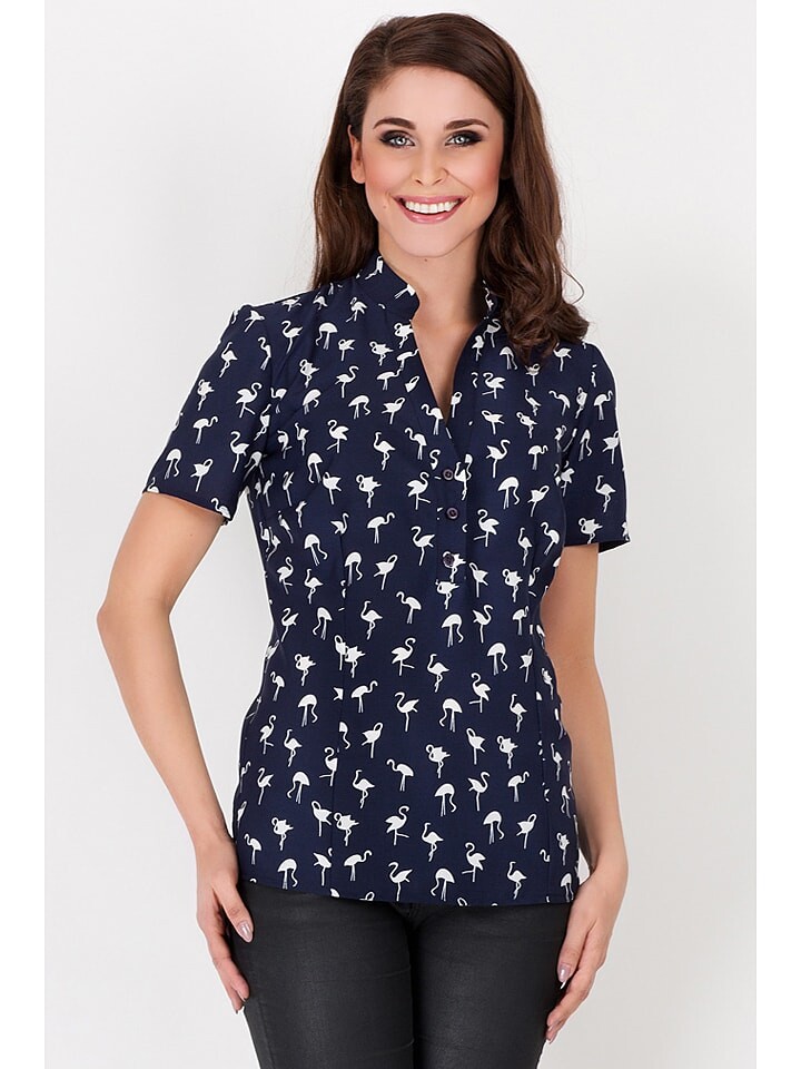 

Блуза Awama Bluse, цвет Dunkelblau/Weiß