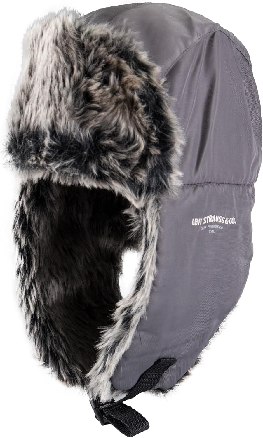 

Мужская теплая зимняя шапка-ушанка Levi's, Charcoal Nylon