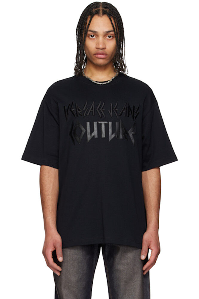

Футболка с черной металлической нашивкой-логотипом Versace Jeans Couture