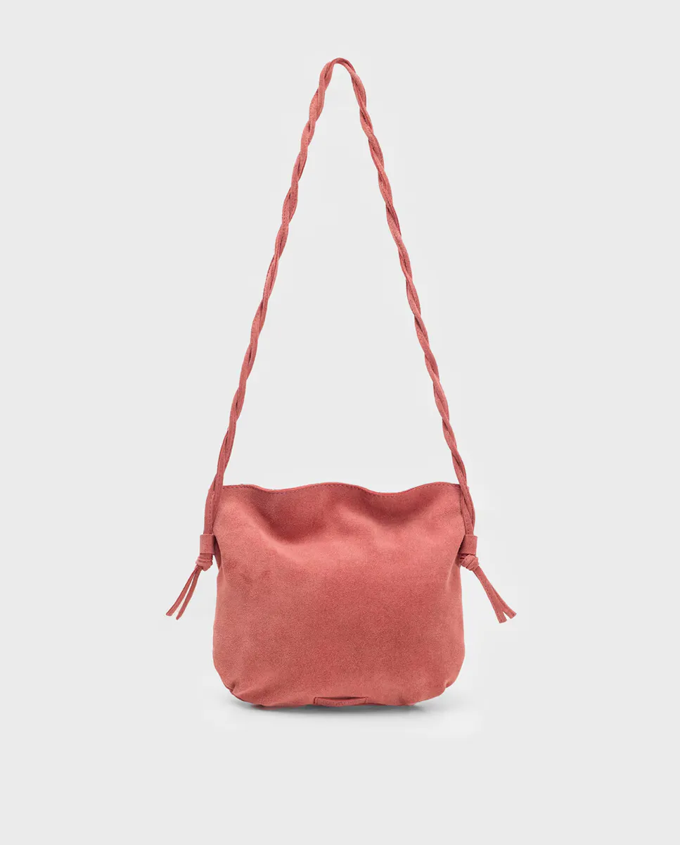 

Женская кожаная сумка на плечо с выгравированным логотипом Nice Things, цвет Rosa