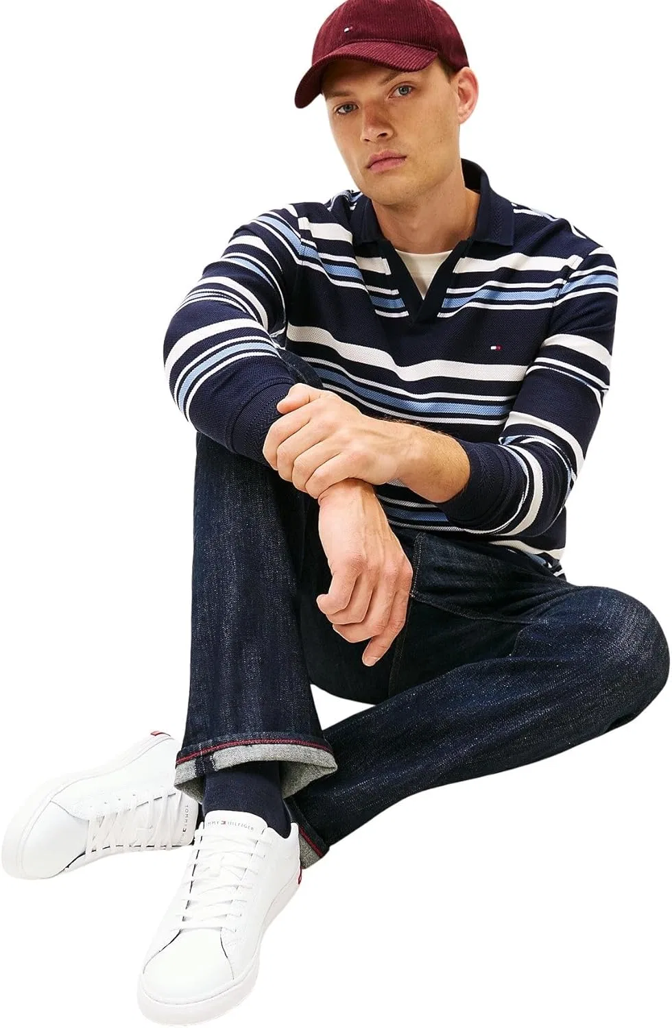 Мужские вулканизированные кроссовки Tommy Hilfiger Essential с кожаными деталями, White — фото 3