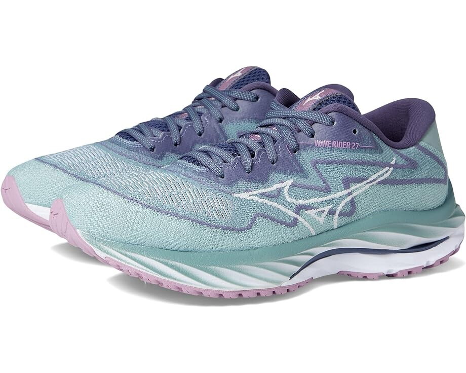 

Кроссовки Mizuno Wave Rider 27 SSW, цвет Blue Surf/Snow White