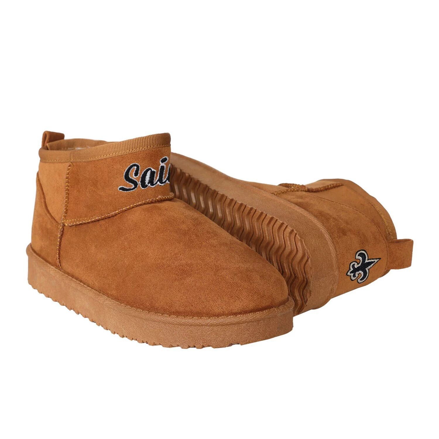 Женские коричневые ботинки FOCO New Orleans Saints Team с логотипом Fuzzy Fan Boots