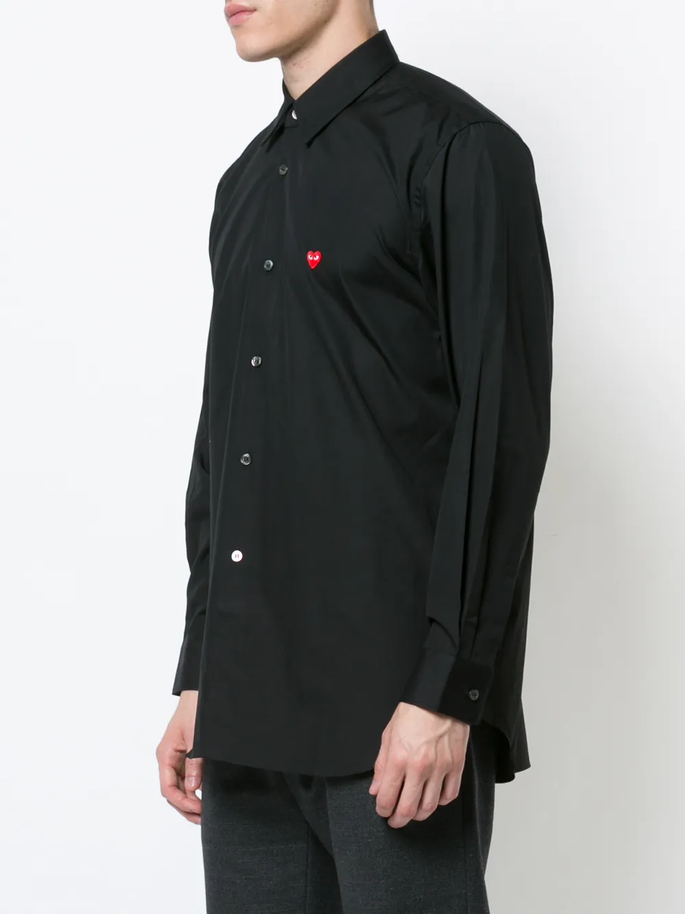 Рубашка с логотипом в виде сердца Comme Des Garçons Play, черный — фото 3