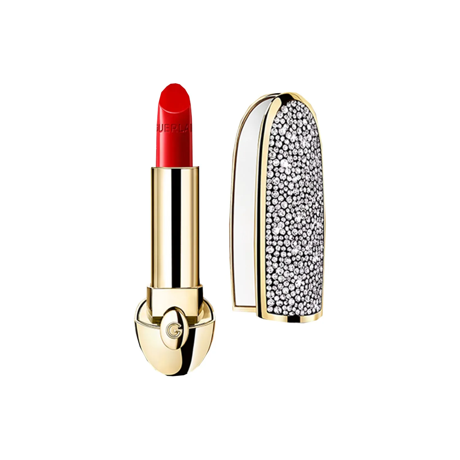 GUERLAIN Помада Queen's Crown с алмазом и драгоценным камнем, шелковисто-кремовая, легкая, стойкая, атласная, #214 Heartbeat Tomato Red-Satin