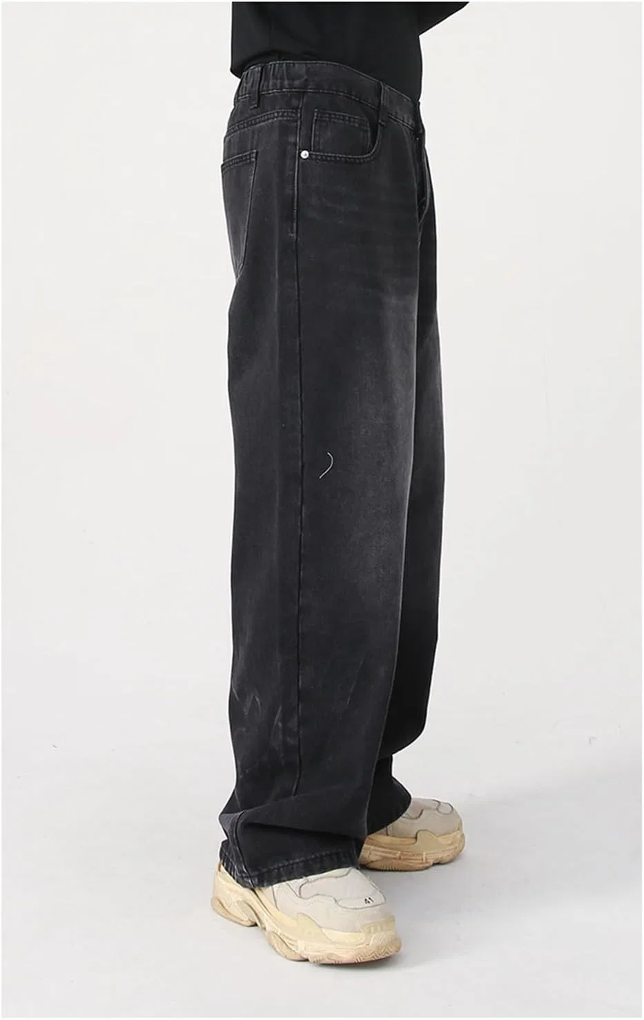 Джинсы свободные, Men's Jeans, серый — фото 3