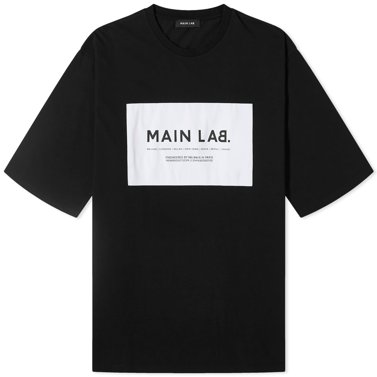

Футболка Balmain Main Lab Logo, цвет Black & White