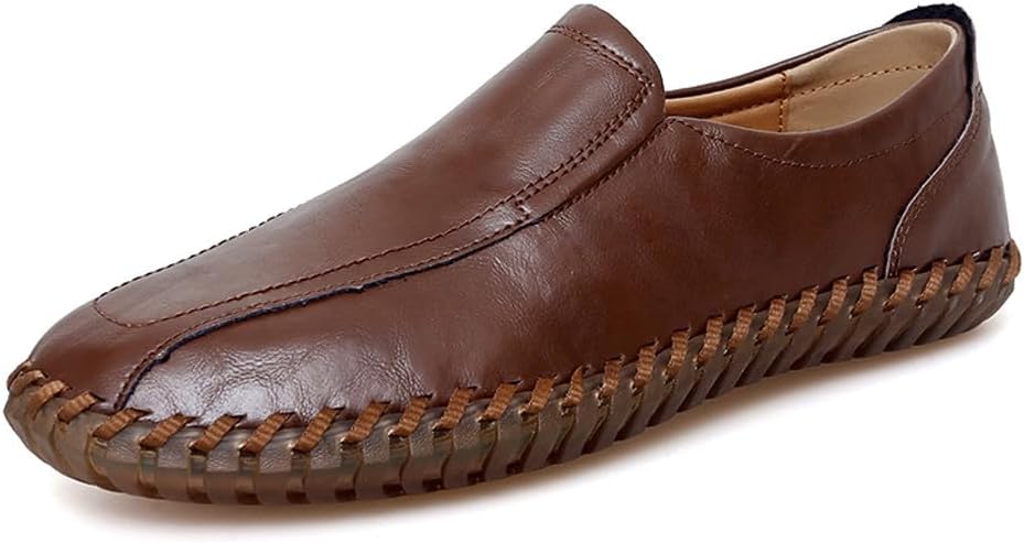 

Мужские легкие повседневные лоферы WELRUNG из натуральной кожи с мягкой подошвой и прогулок, коричневый