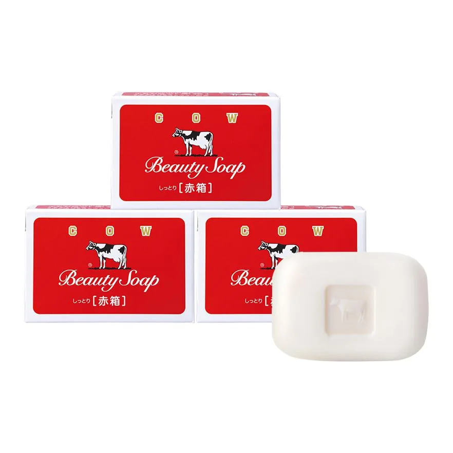 COW SOAP Мыло для тела и гель для душа с розой, антибактериальное, 900 г/1080 г, Red Box Soap 90g*3
