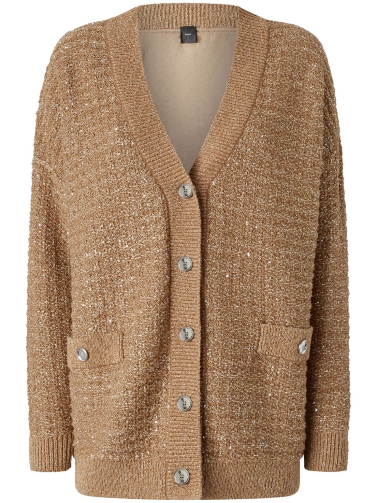 

PINKO кардиган с эффектом металлик, нейтральный цвет