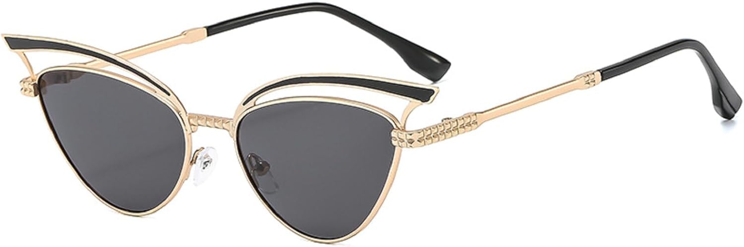 

Женские солнцезащитные очки Melrose Fashion Cat Eye 2024, роскошные винтажные солнцезащитные очки Cateyeye для женщин, защита от УФ-излучения UV400, модные солнцезащитные очки, Black