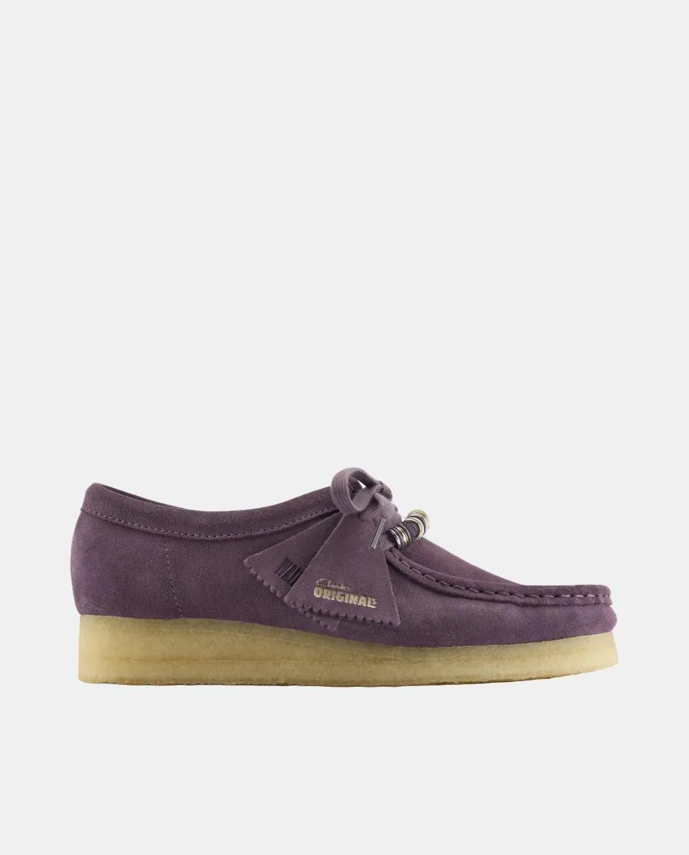 Женские туфли Wallabee Из замши с резиновой подошвой Clarks, фиолетовый