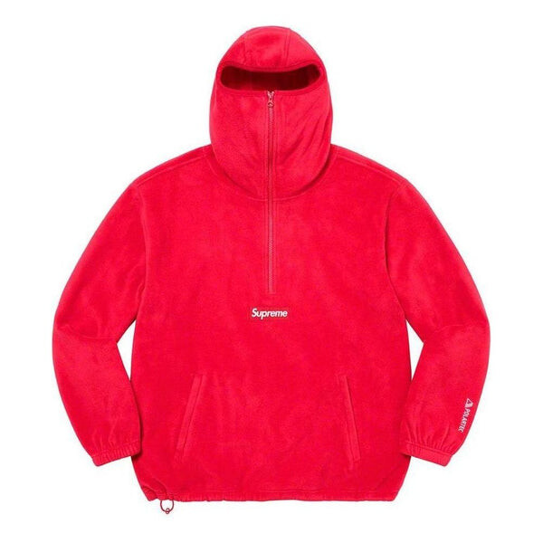 

Толстовка x polartec facemask half zip pullover 'red white' Supreme, красный