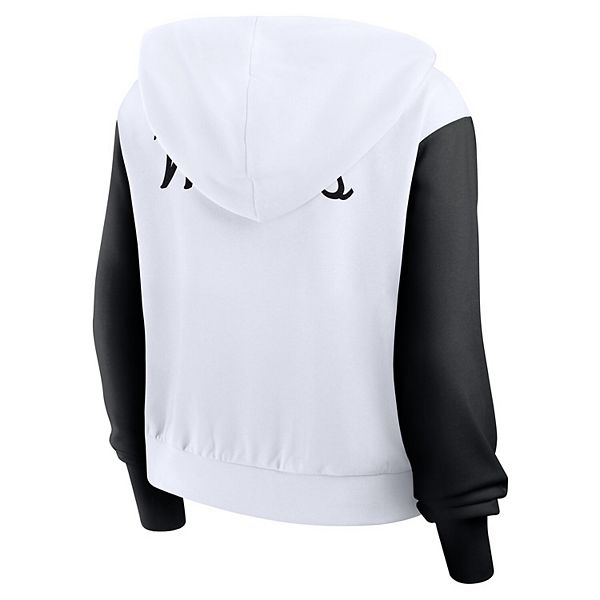 Женская белая худи с капюшоном на молнии cropped beyond capability color-block kentucky wildcats Nike — фото 4