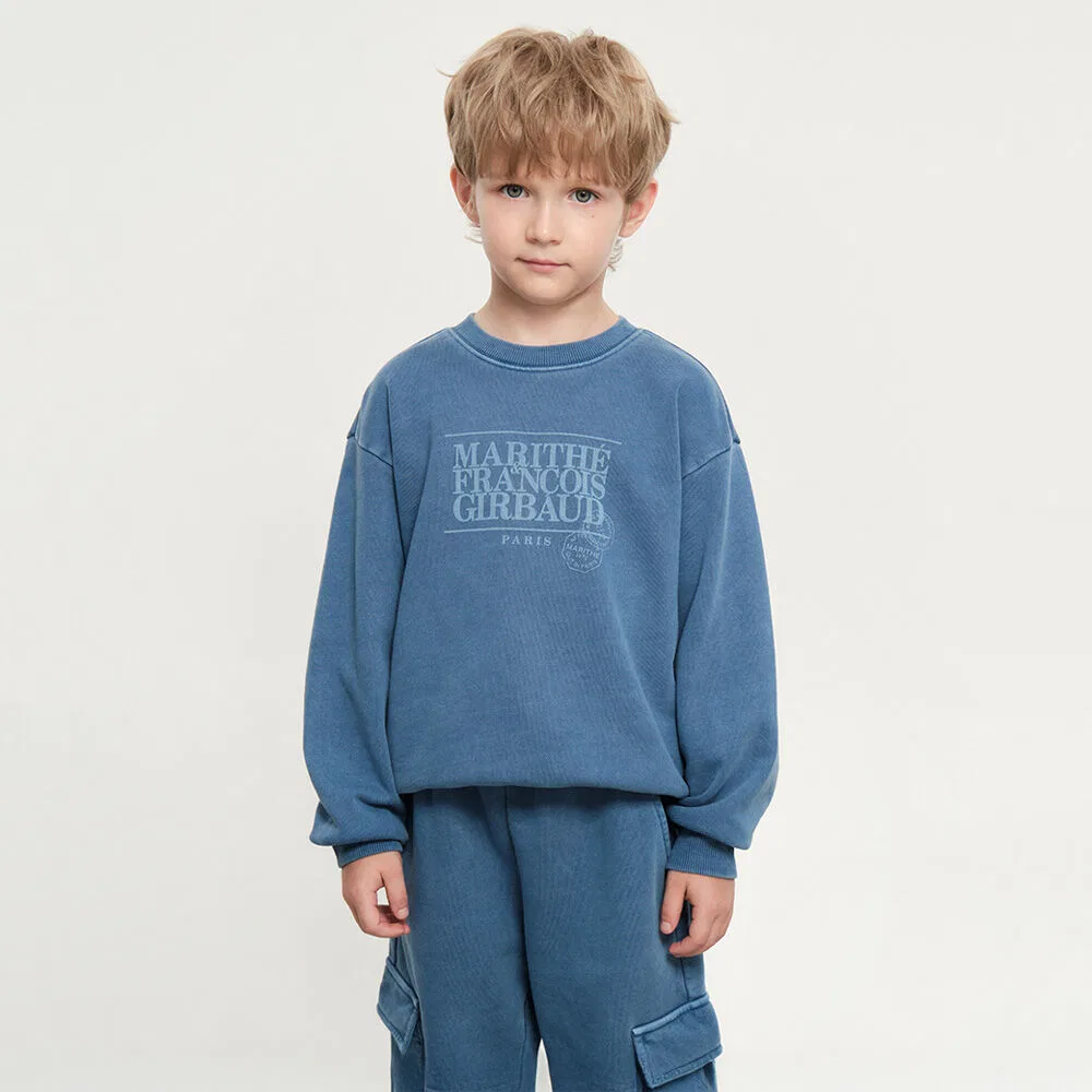 Детский свитшот с эффектом окрашивания Stone Blue от Marithé Kids