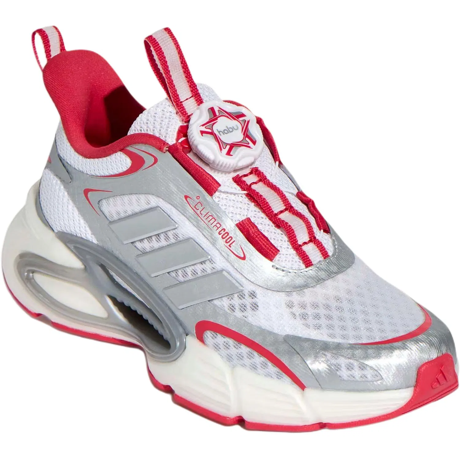 Кроссовки Climacool Slip Resistant, Abrasion Resistant, Rebound Low top Running Shoes White Silver Red детские Adidas — фото 4