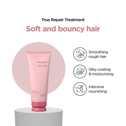 Маска для волос True Repair Hair Mask L против пушистости и разглаживания с керамидами Amos Professional — фото 3