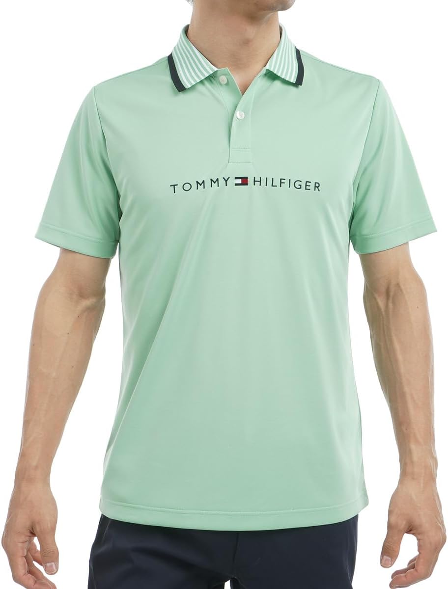 

Мужская рубашка-поло Tommy Hilfiger Golf Classic THMA513, в полоску, с коротким рукавом, светло-зеленый