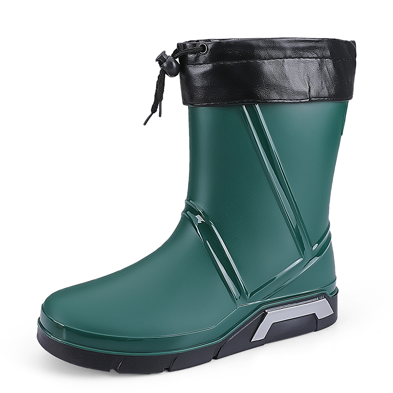 

LONGYING Водонепроницаемые резиновые сапоги мужские зеленые, цвет Green