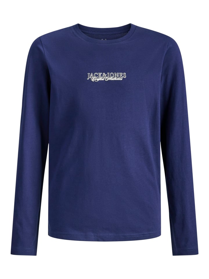 

JACK & JONES Junior Футболка с длинными рукавами JORBLEECKER MINIMAL TEE LS MNI в морской пещере