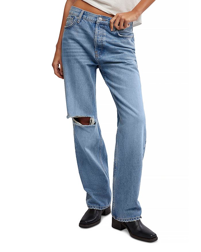 

Джинсы Holly Bootcut с высокой талией в Кембридже Free People, синий