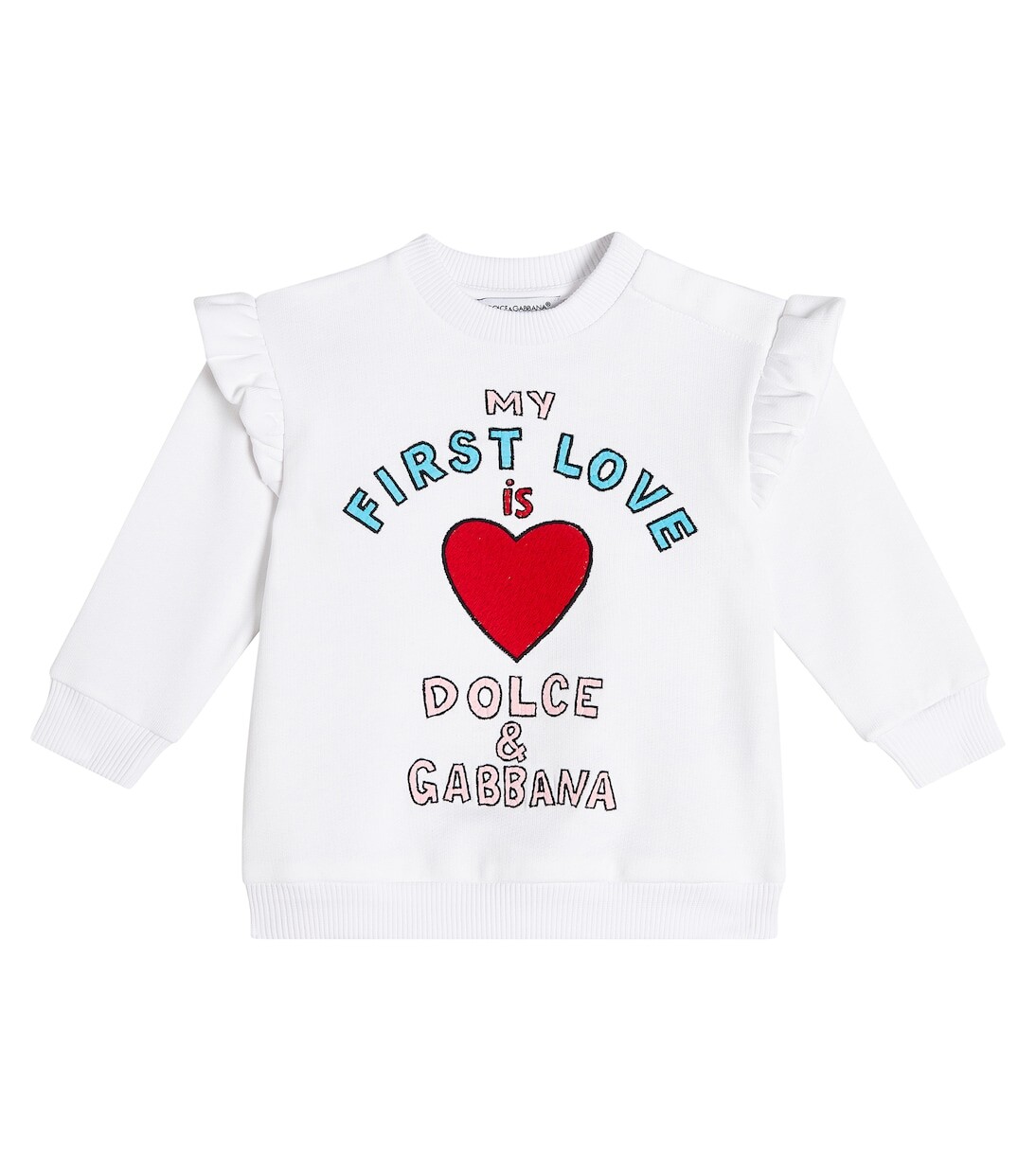 

Детская хлопковая толстовка с вышивкой Dolce&Gabbana Kids, белый