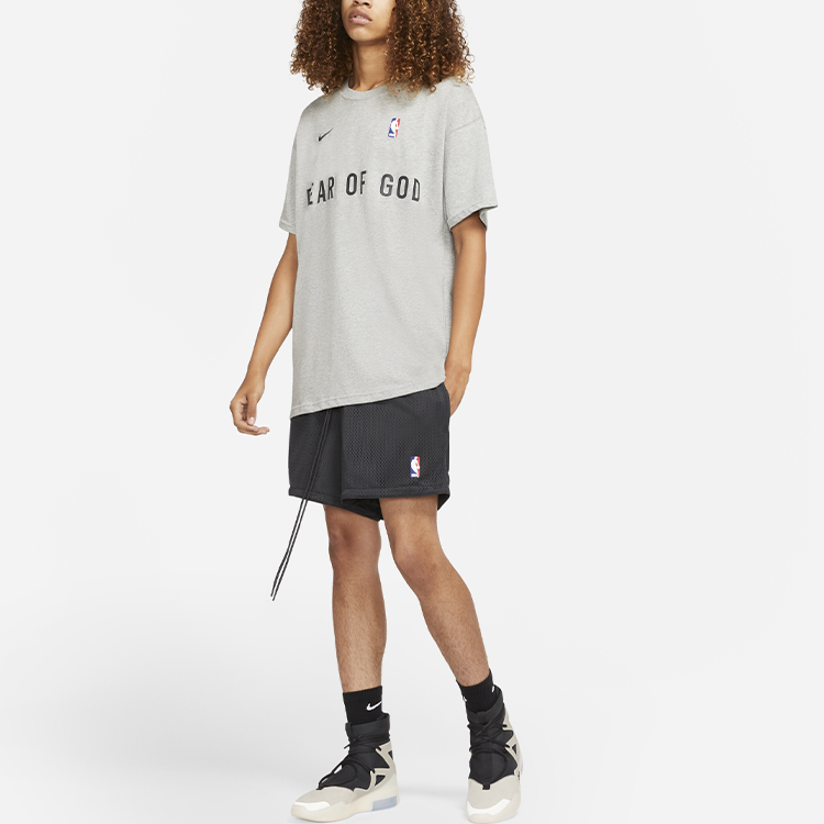 Футболка X Fear Of God Warm Up Nike, Тёмный Хизер Грей — фото 4