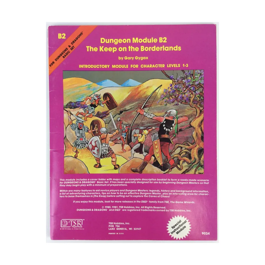 

Модуль Keep on the Borderlands (4th Printing), Basic Dungeons & Dragons (Original Edition) - Modules & Adventures - B Series