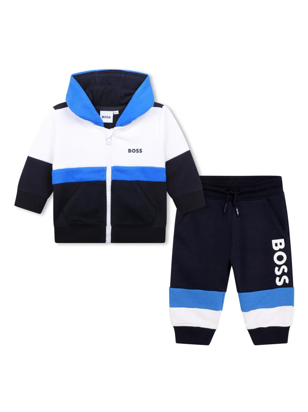 

Спортивный костюм в стиле колор-блок BOSS Kidswear, синий