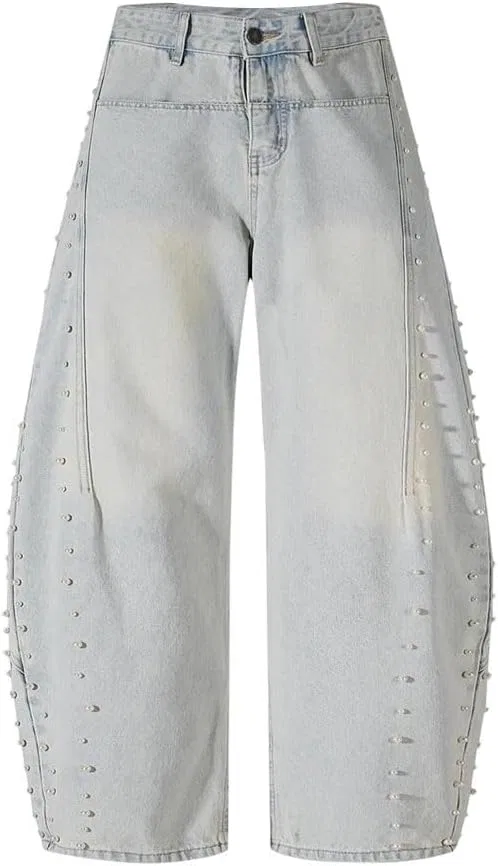 Джинсы мешковатые Men Pearls, синие